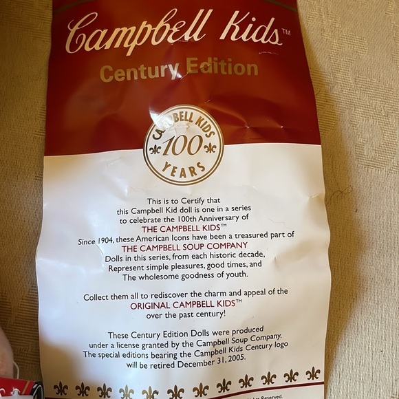 NIB Campbell’s Kids Century Edition cloth dolls, retired in 2005 - Picture 4 of 11